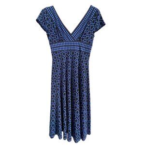 Maggy London Vintage Y2K Fit and Flare Geometric Print Dress Size 2